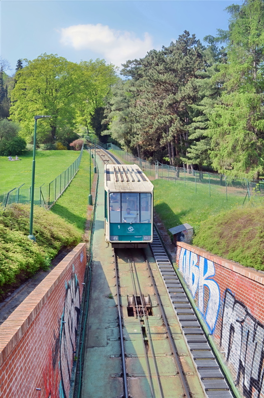 4 - The Petřín funicular is a historic 510-meter-long cable railway in Prague, Czech Republic, that connects the Malá Strana district with the summit of Petřín Hill